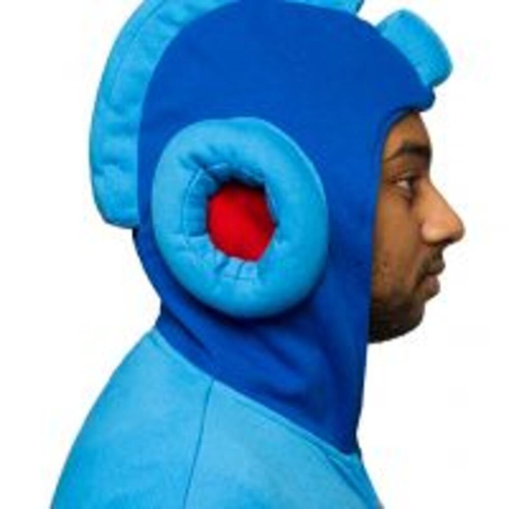 Capcom Mega Man Full Zip Hoodie Sweater Blue 3D Helmet Design XXXL - Picture 3 of 11